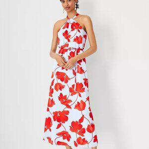 Ann Taylor Tall Floral Halter Maxi Dress